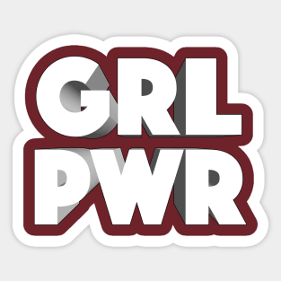 GRL PWR Girl Power Logo Design Sticker